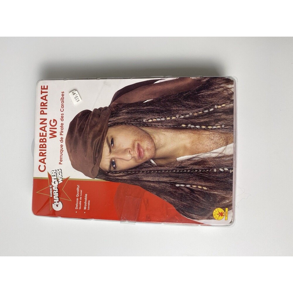 New Pirate Wig For Men Costume Long Brown Hair